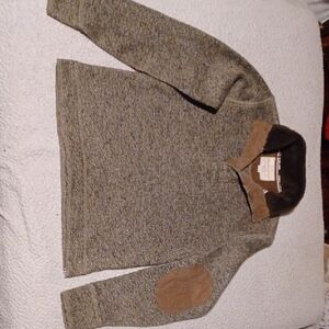Weatherproof Men's Green Sweater with Brown Accents